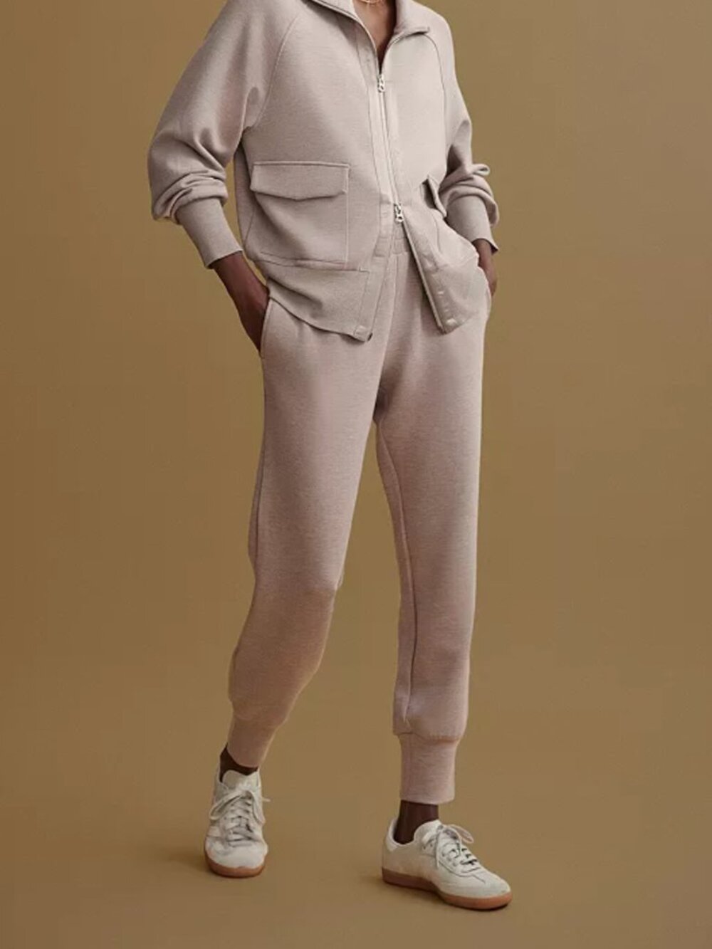 Varley The Slim Cuff Jogger Pant Size M Taupe Marl